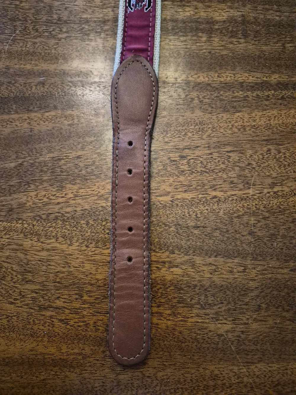 Men's Gamecocks  Ribbon Belt with Team Logo Accent Size 32 Leather Trim